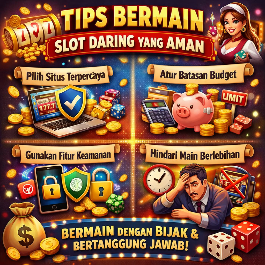 Tips bermain slot daring yang aman: pilih situs berlisensi, pastikan HTTPS, pakai 2FA, atur budget & waktu, coba demo, hindari chasing, dan cek CS.