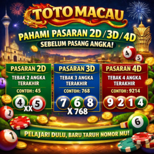 Toto Macau: pahami pasaran 2D/3D/4D sebelum pasang angka